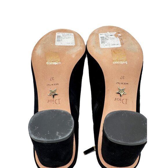 Christian Dior Black Suede Ankle Boots β Gold CD Logo Hardware - Picture 12 of 14